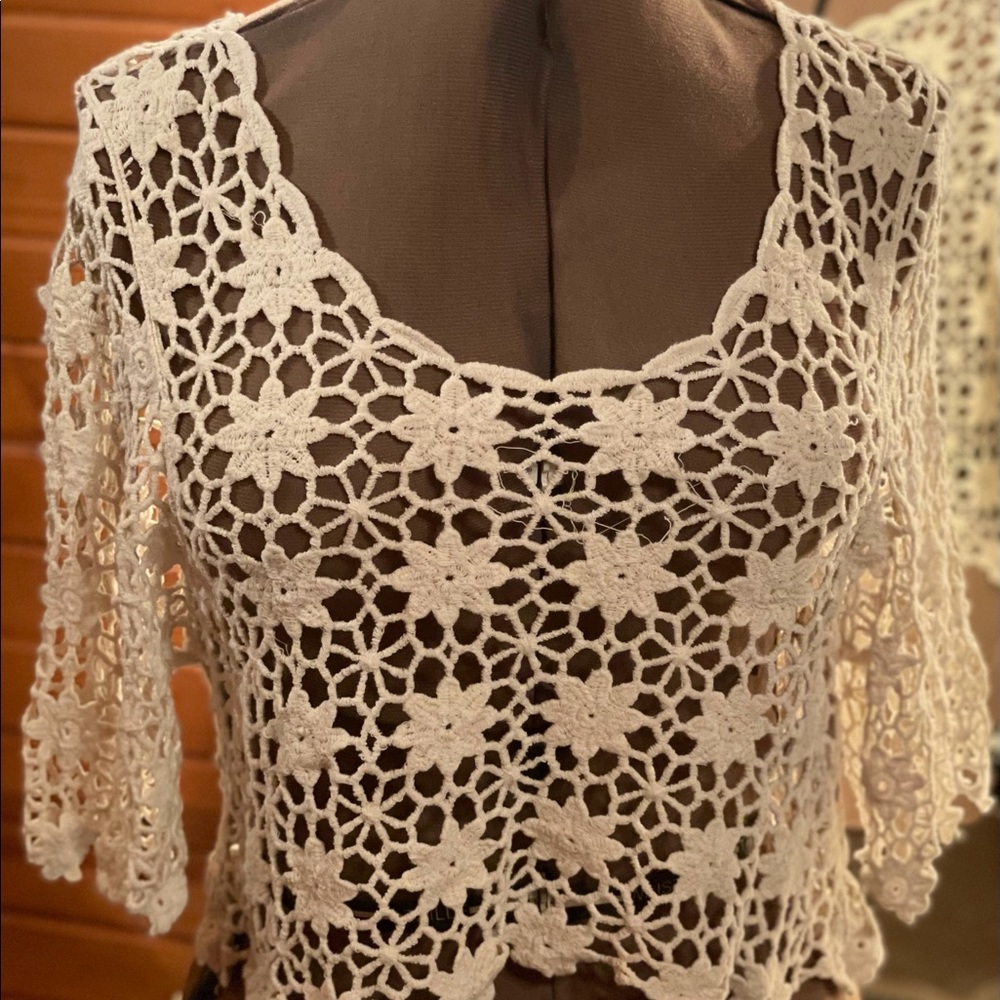 Crochet crop cover up